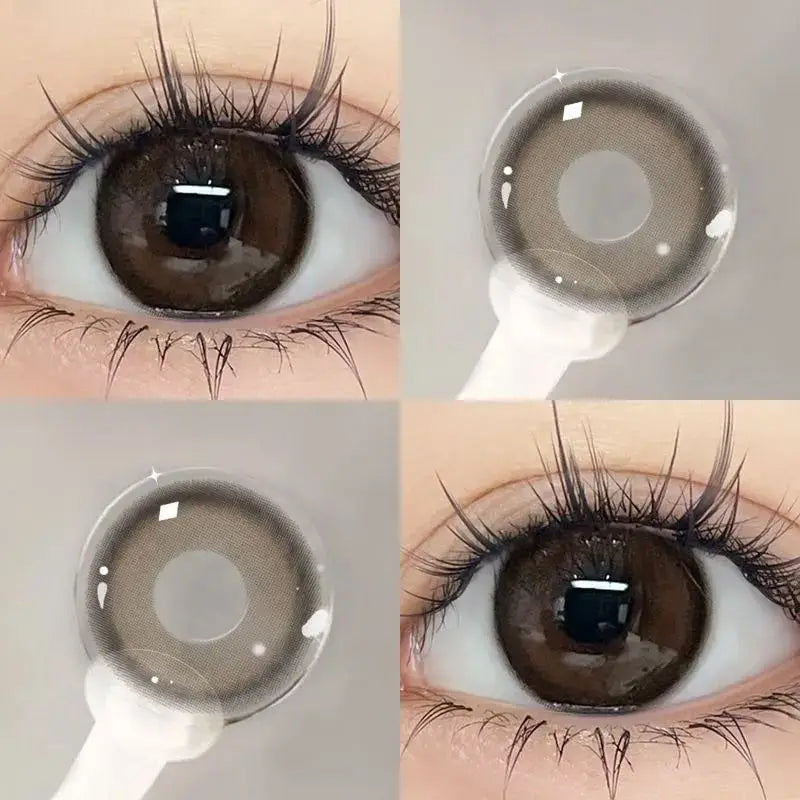 YIMEIXI 1 Pair Brown Eye Lenses Korean Natural Lenses Color Contact Lenses Eyes with Degree Gray Beautiful Pupil Fast Shipping