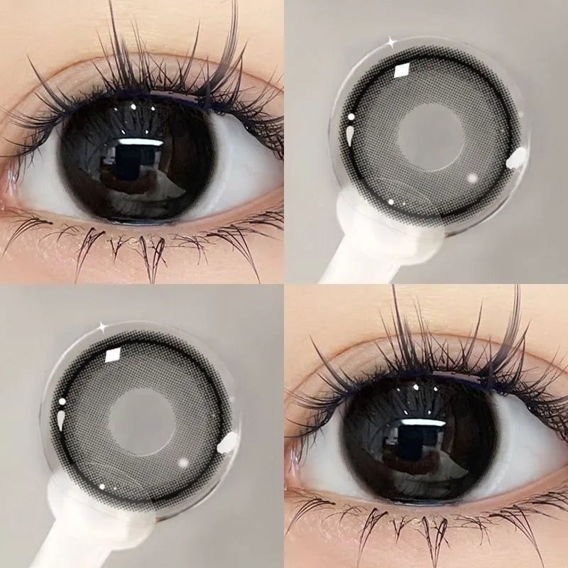 YIMEIXI 1 Pair Brown Eye Lenses Korean Natural Lenses Color Contact Lenses Eyes with Degree Gray Beautiful Pupil Fast Shipping