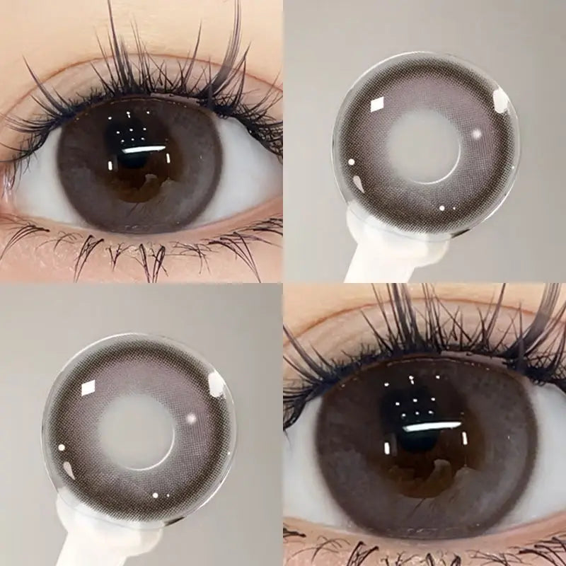 YIMEIXI 1 Pair Brown Eye Lenses Korean Natural Lenses Color Contact Lenses Eyes with Degree Gray Beautiful Pupil Fast Shipping