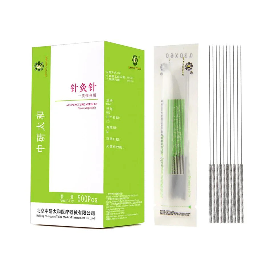 ZHONGYAN TAIHE 2000 Pcs Acupuncture Needle with Tube 4 Boxes 500Pcs/BOX Disposable Sterile Sharp Needle Beauty Massage Needles