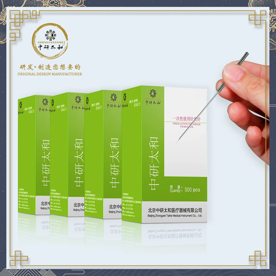 ZHONGYAN TAIHE 2000 Pcs Acupuncture Needle with Tube 4 Boxes 500Pcs/BOX Disposable Sterile Sharp Needle Beauty Massage Needles