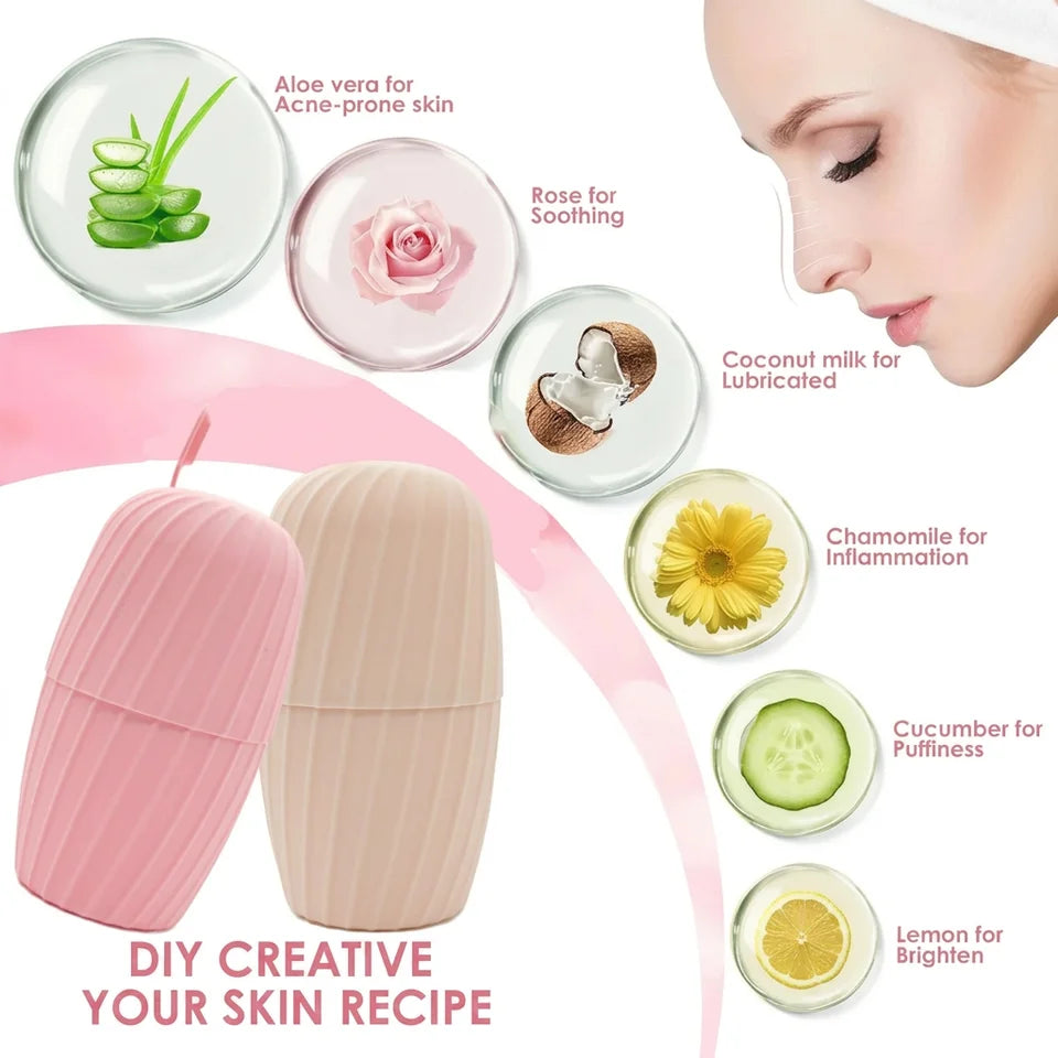 Facial Ice Roller Silicone Ice Cube Tray Reusable Ice Ball Massager Face Lifting Contouring Reduce Acne Skin Care Beauty Tool