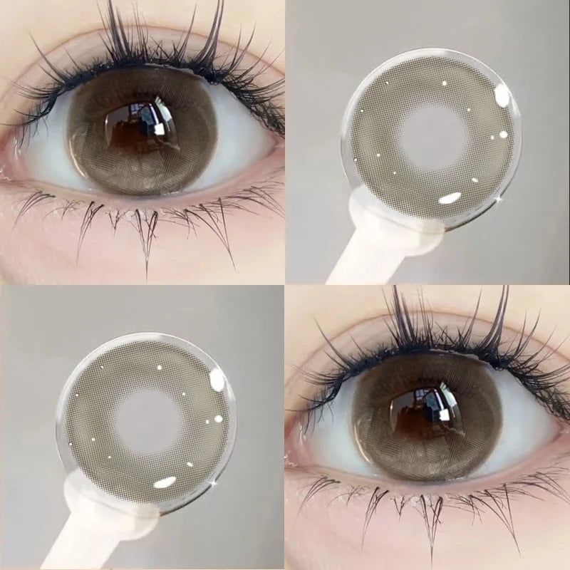YIMEIXI 1 Pair Brown Eye Lenses Korean Natural Lenses Color Contact Lenses Eyes with Degree Gray Beautiful Pupil Fast Shipping