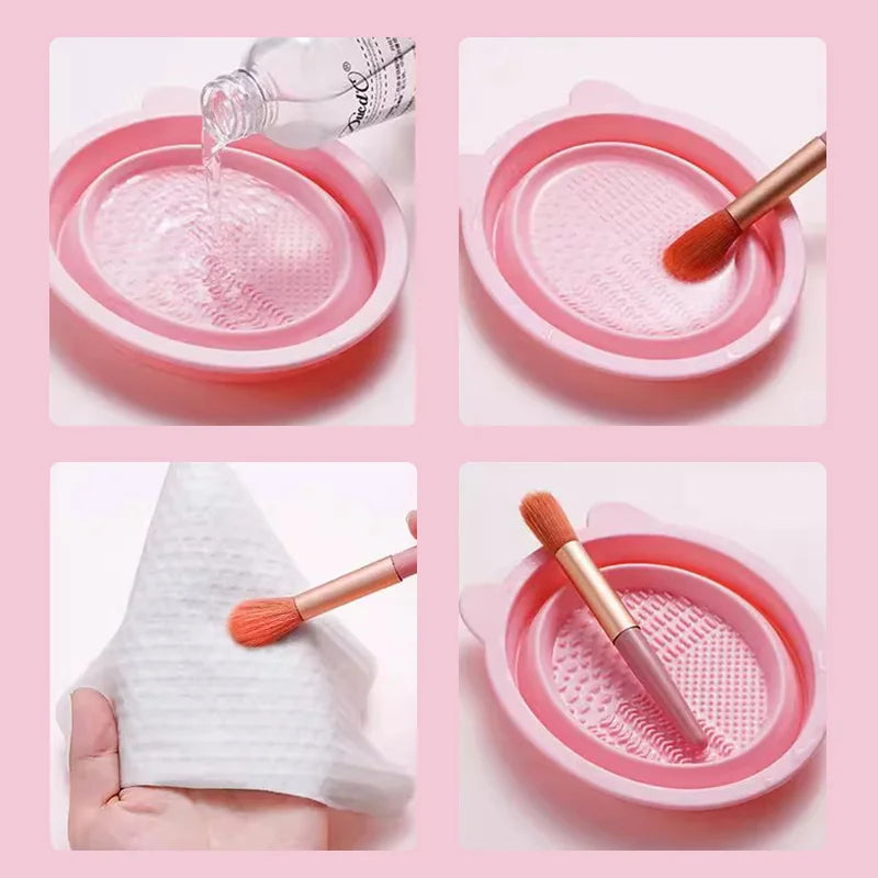 Face Cleansing Brush set Silicone Face Wash Brush Makeup Brush Cleaning Bowl Beauty Sponge Blackhead Shovel Facial Cleaner Tools